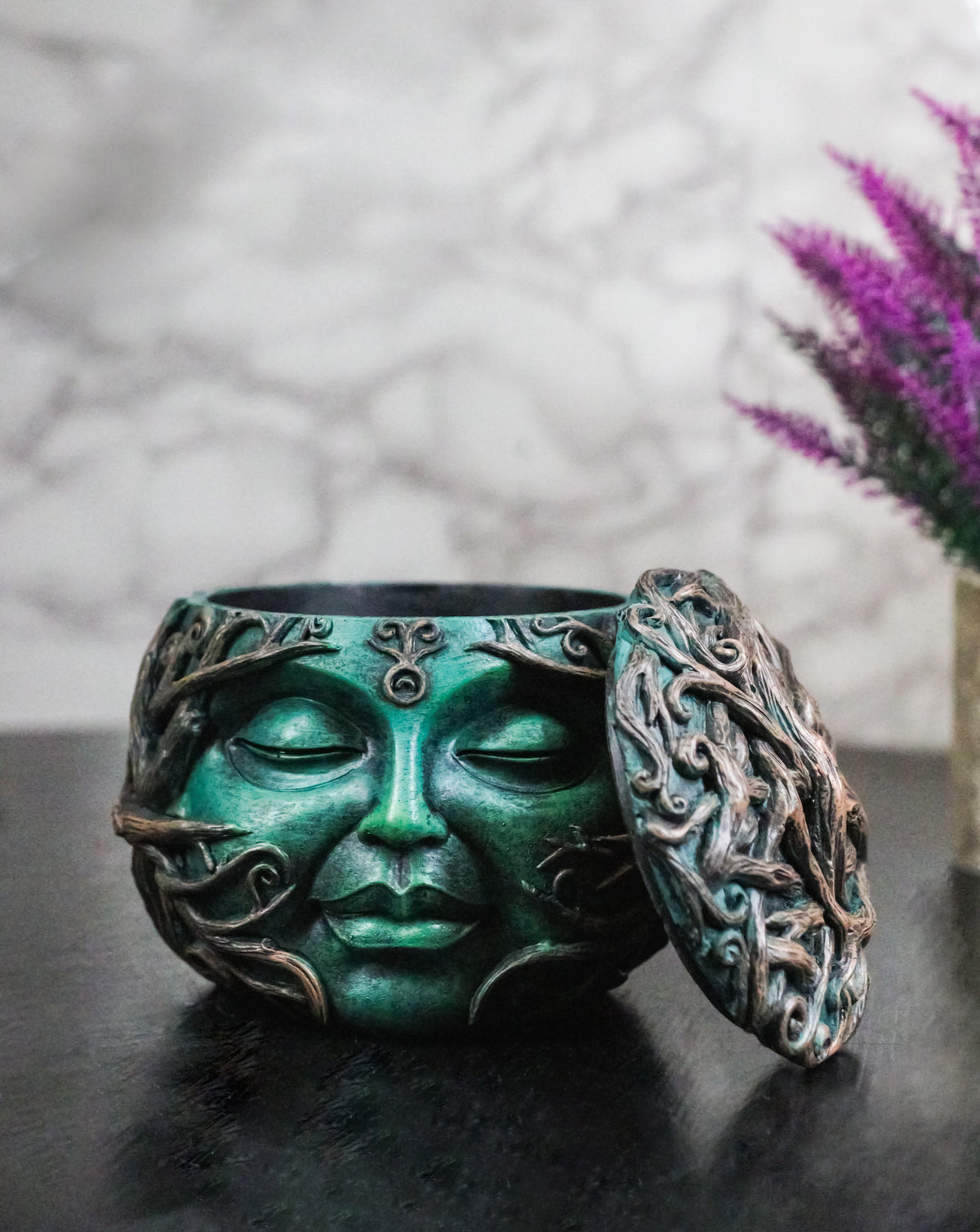 Wiccan Gaia Earth Goddess Mother Nature Keepsake Trinket Box Figurine