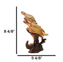 Ocean Marine Sea Turtle Mother and Hatchling Figurine Faux Wood Carved Look