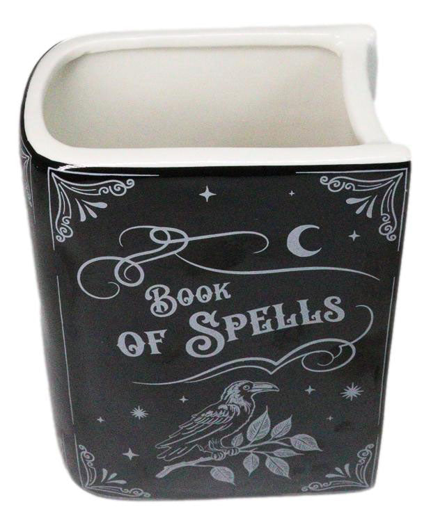 Witchcraft Magic Book of Spells 5.25" H Ceramic Book Shaped Planter Pot Vase