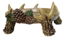 Rustic Deer Antler Tray Dish with Pinecones Woodland Decorative Catchall Bowl