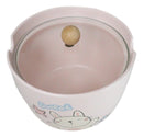 Whimsical Anime Sweet Rabbit Donburi Ramen Soup Bowl With Chopsticks And Lid