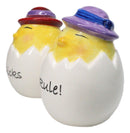 Chicks Rule Yellow Chickens Breaking Our Of Egg Salt And Pepper Shakers Set