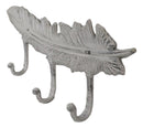 Set of 2 Green White Native Indian Dreamcatcher Feathers 3-Pegs Triple Wall Hook