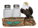 Wild Heritage Bald Eagle On Rock Southwestern Symbol Salt & Pepper Shaker Holder