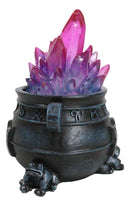 Wicca Triple Moon Pentagram And Zodiac Symbols LED Crystals Cauldron With Toads