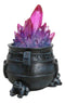 Wicca Triple Moon Pentagram And Zodiac Symbols LED Crystals Cauldron With Toads