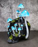 Wicca Stacking Toadstool Mushrooms and Moss Fungi Forest Black Skull Figurine
