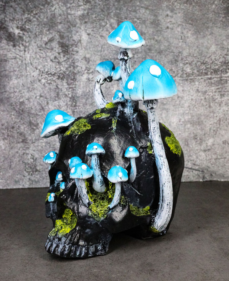 Wicca Stacking Toadstool Mushrooms and Moss Fungi Forest Black Skull Figurine