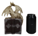 Skeleton Bone Dragon On Spell Book Of The Dead Skull Mummy LED Light Figurine