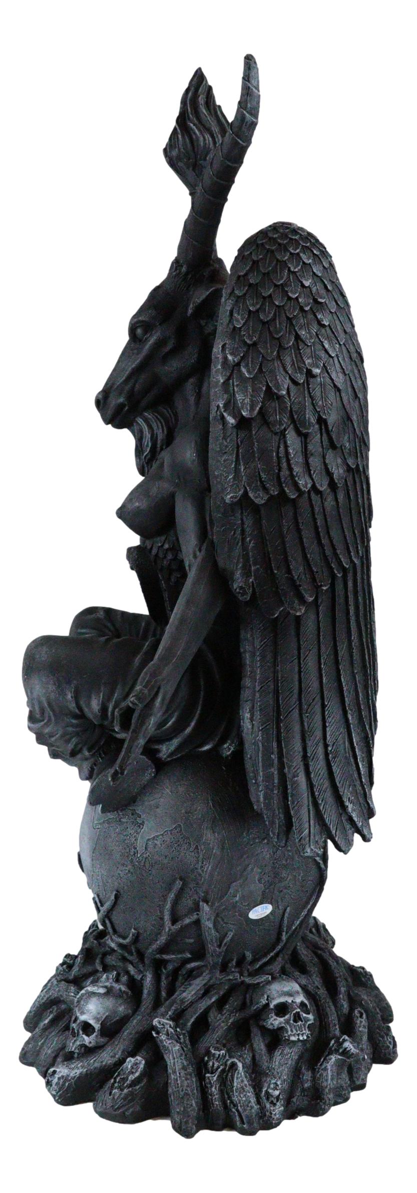 Faux Stone 3 Feet Oversized Sabbatic Goat Baphomet Statue - Ebros Gift