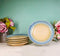Pack Of 5 Blue River Ao Nagashi Collection Porcelain Round Dinner Plates 8.75" D