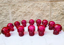 Set Of 12 Purple Translucent Witching Hour Gazing Skull Miniature Figurines 2.5"