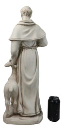 Catholic Church Saint Francis With Deer And Bird Large Outdoor Statue 24" Tall