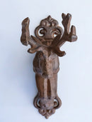 Rustic Western Forest Stag Elk Deer Head Cast Iron Door Knocker Cabin Lodge