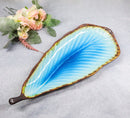 Blue Sky Aozora Kannyu Collection Ceramic Leaf Shaped Large Serving Platter 16"L