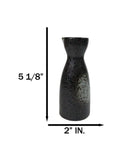 Pack Of 6 Porcelain Charcoal Grey Tone Hakumu Japanese Wine Sake Tokkuri Flasks