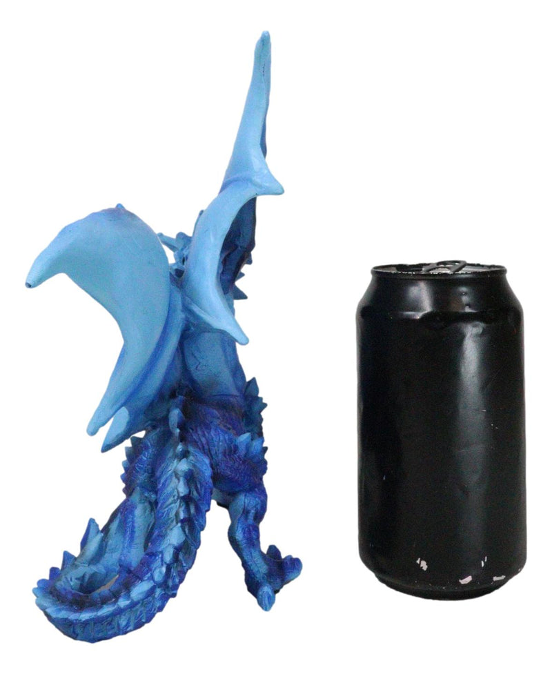 Ancient Guardian Blue Water Elemental Ice Frozen Azure Dragon Prowling Figurine