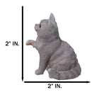 Realistic Feline British Shorthair Grey Kitty Cat Kitten Pawing Mini Figurine