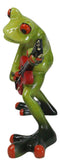 Wild Rock Band Electric Guitarist Green Toad Frog Rocking It Out Figurine