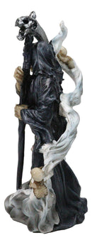 Black Death Plaque Grim Reaper Holding Scythe With Dead Soul Spirits Figurine