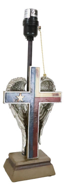 Country Western Texas Lone Star State Flag With Silver Angel Wings Table Lamp