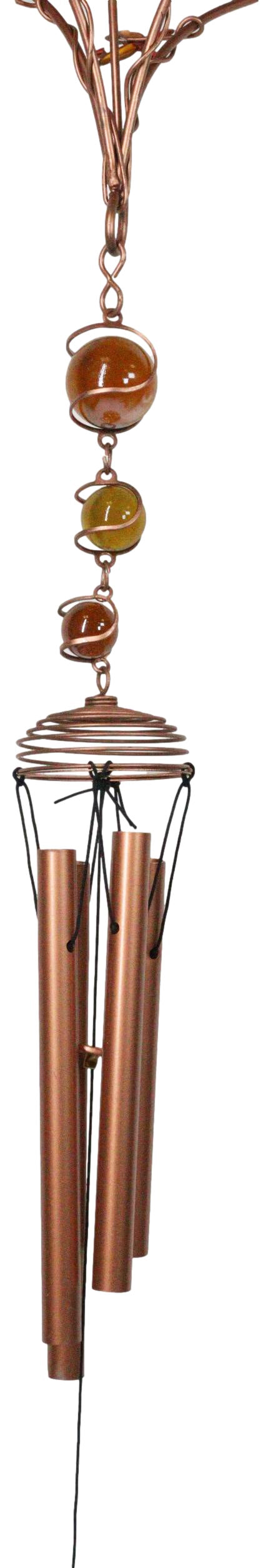 Celestial Sun Moon Christian Cross Art Glass Metal Candle Holder Wind Chime