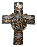 Western Rodeo Cowboy Pistols Spur Boots Texas Lone Star State Eagle Wall Cross