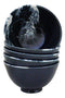 Set Of 5 Blue Japanese Hokusai Great Wave Porcelain Soup Rice Dessert Bowls 10oz