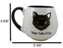Wicca Magic Coffee Cats Feline Crescent Moon Cat With Gold Tone Ceramic Mug
