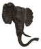 Pack Of 2 Rustic Cast Iron Safari Elephant Trunk Up Wall Hook Hanger Sculpture