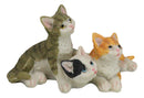 Lifelike Adorable 3 Calico Grey Tabby Colorful Kitten Cats Cuddling Figurine