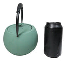 Pastel Green Minimalistic Tilted Round Cast Iron Teapot 28oz Tea Pot With Handle