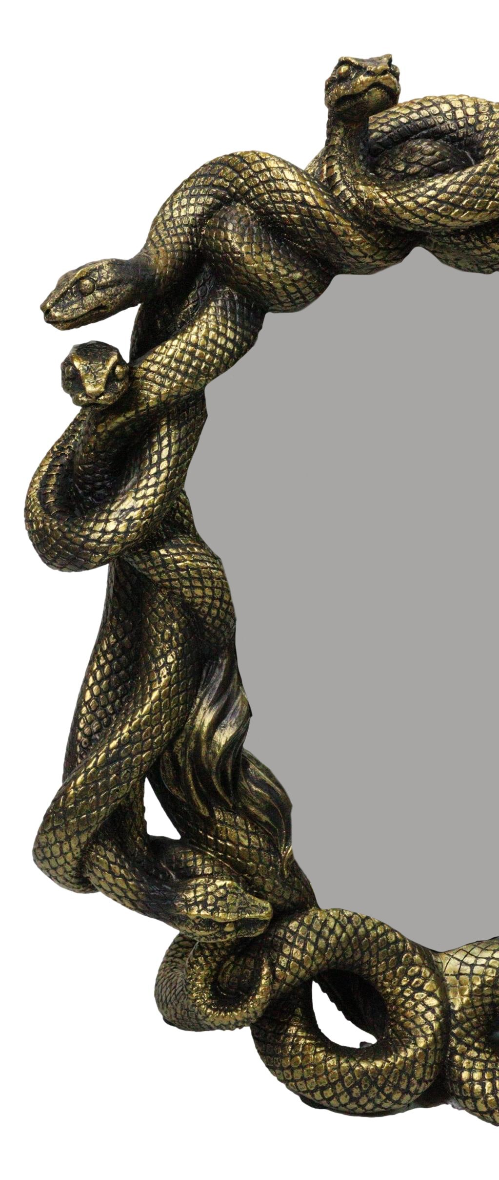 Ebros Greek Goddess Medusa Gorgon Snake Hair Freestanding Table Mirror 11.25"H