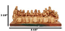 Leonardo Da Vinci The Last Supper Jesus And Disciples Faux Cedar Wood Figurine