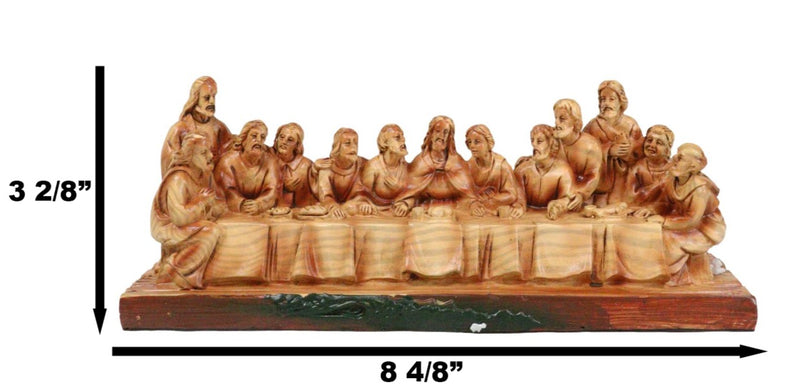 Leonardo Da Vinci The Last Supper Jesus And Disciples Faux Cedar Wood Figurine