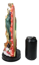 Our Lady of Guadalupe Figurine With Mexican Flag Figurine With Base 12" Series
