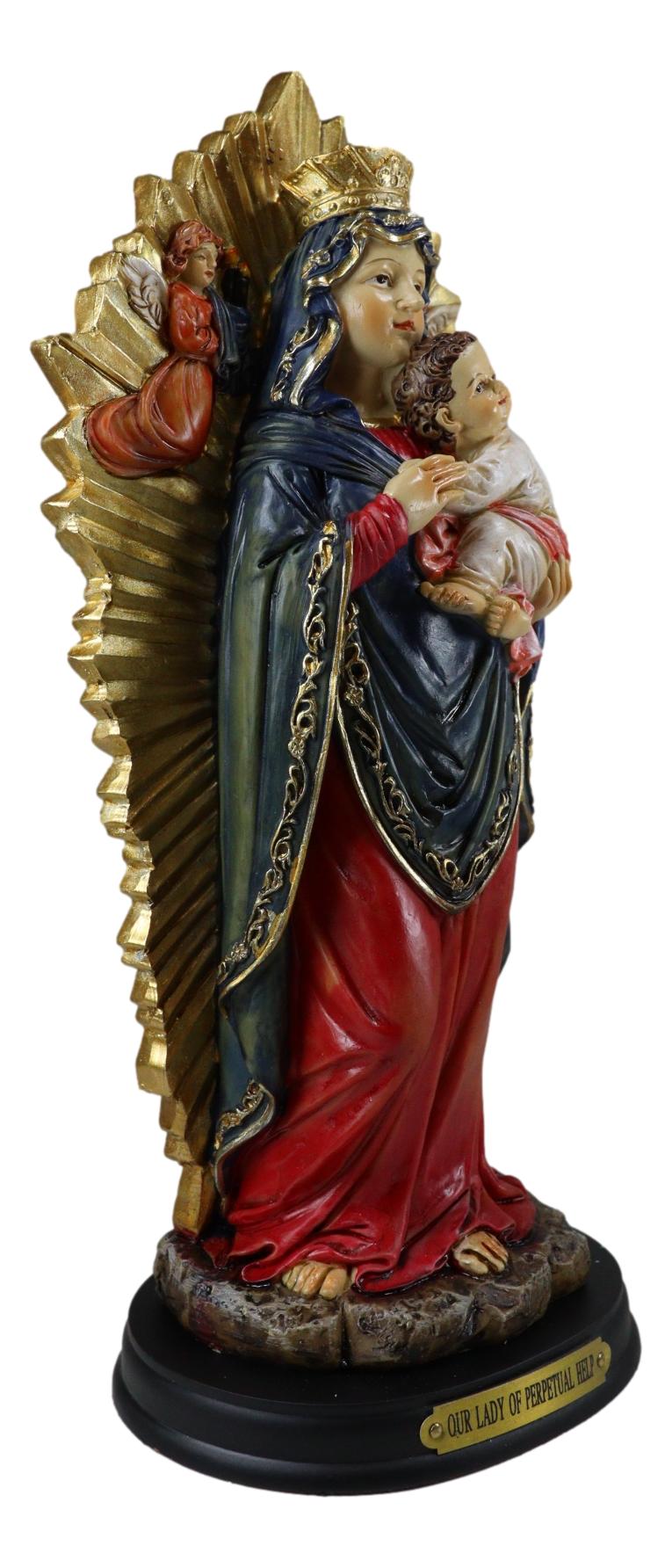 Our Lady of Perpetual Help Mother Mary With Baby Jesus Angels Catholic Figurine