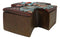 Rustic Western Turquoise Floral Scroll Faux Leather Cross Jewelry Trinket Box