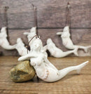 Set Of 6 Antique White Ocean Marine Mermaid Wall Hanging Decor Tree Ornaments