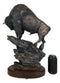 Large 20"H North American Grassland Plains Bison Buffalo On Rocky Slope Statue