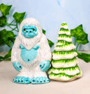 Himalayan Abominable Snowman Yeti And Pine Tree Ceramic Salt Pepper Shakers Set