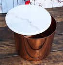 Modern Chic Sleek Copper Plated Storage Canister with Natural Marble Lid 2qt