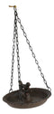 Cast Iron Love Bird On Branch Sunflower Basin Hanging Garden Bird Bath Feeder