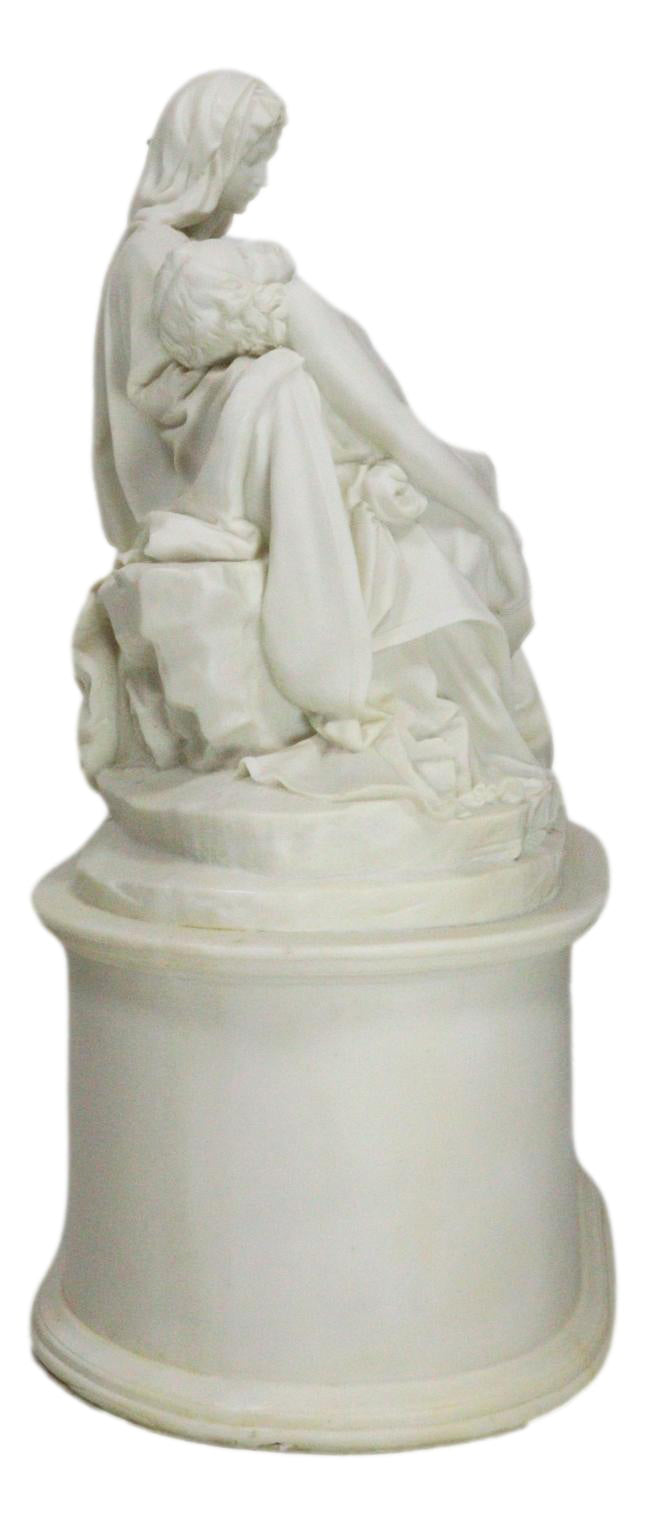 Ebros Gift White Catholic La Pieta Cremation Urn Devotional Figurine 14.75"Tall 300 Cubic Inches Capacity Bottom Load Feature - Ebros Gift