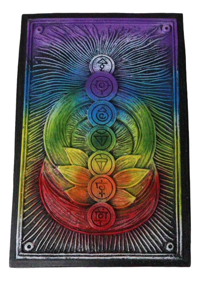 Metaphysical Wicca Rainbow Chakra Energy Zone 7 Colors Tarot Cards Trinket Box