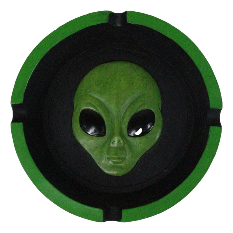 Green UFO Outer Space Colony Extra Terrestrial Roswell Alien Cigarette Ashtray