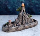 Feng Shui Zen Mountain Range Buddhist Pagoda Temple Backflow Cone Incense Holder