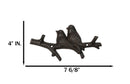 Set of 2 Cast Iron Rustic 2 Lovebirds Perching On Branch 2-Pegs Wall Hooks