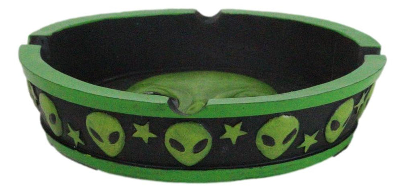 Green UFO Outer Space Colony Extra Terrestrial Roswell Alien Cigarette Ashtray