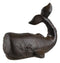 Set Of 2 Rustic Cast Iron Sperm Whale Cachalot Decorative Paperweight Figurines
